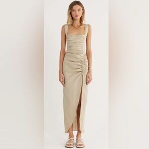 RUMER Estelle Square Neck Maxi Dress Size M